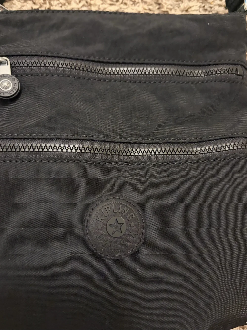 Kipling Black Crossbody Messenger Bag with Monkey Charm